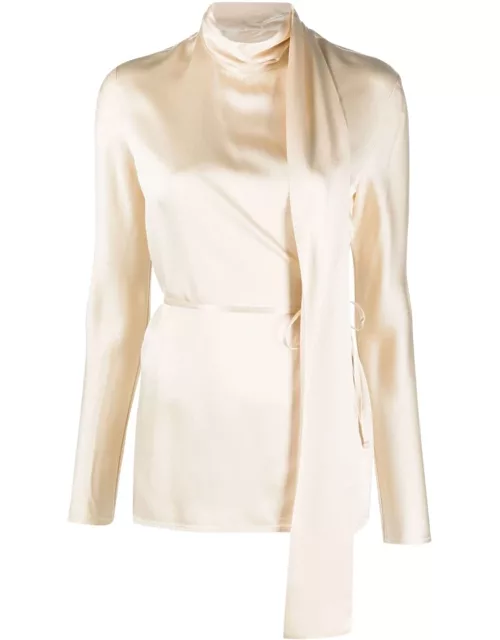 SEMICOUTURE Claudie Satin Shirt With Scarf
