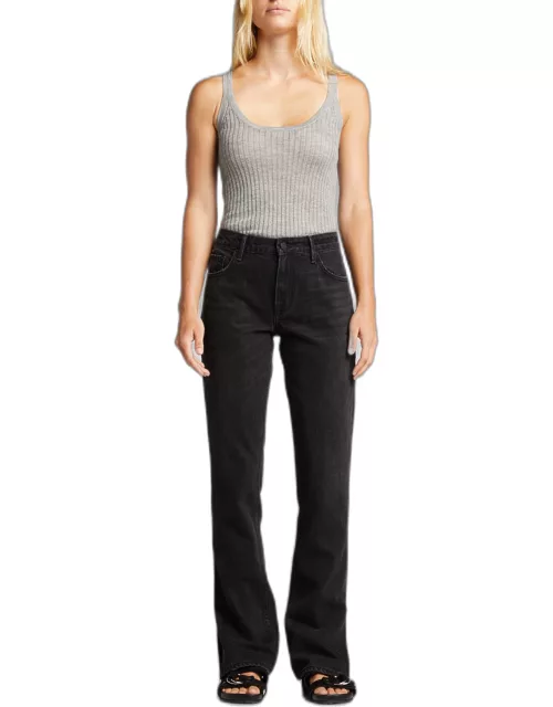 Hailey Low-Rise Slim Bootcut Jeans w/ Slit He