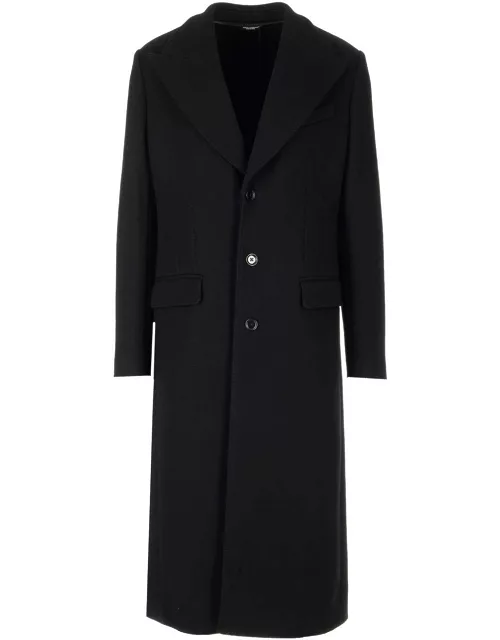 Dolce & Gabbana Long Single-breasted Deconstructed Coat