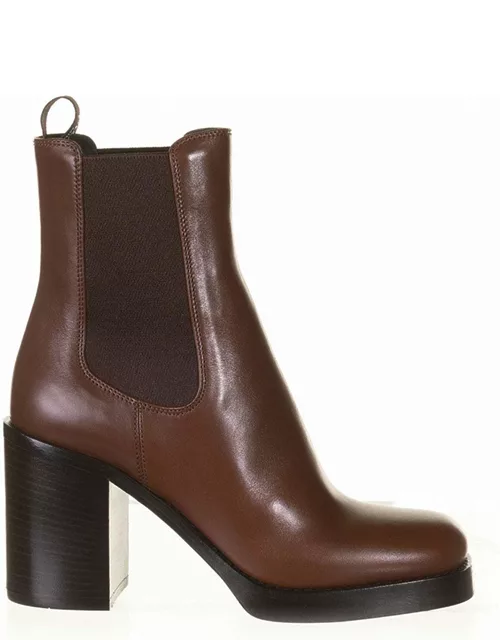 Prada Leather Ankle Boot