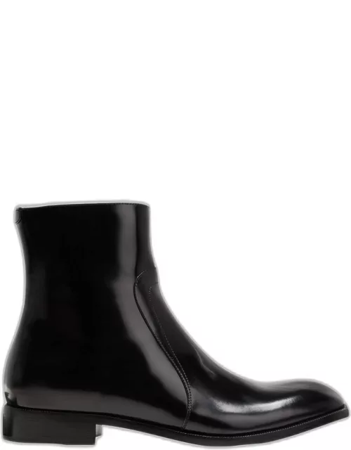 Men's Leather Zip Ankle Boot