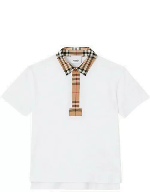 White/beige cotton polo shirt