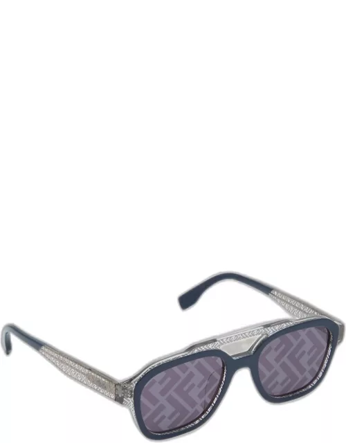 Men's Fendi Bilayer FF Acetate Square Sunglasse