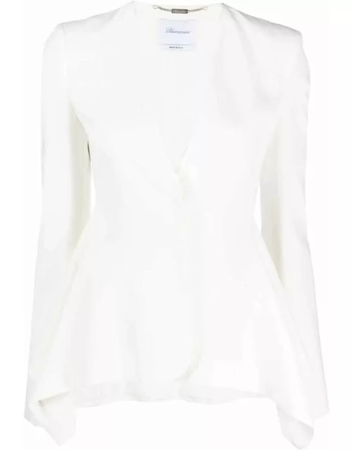 White asymmetrical hemline jacket