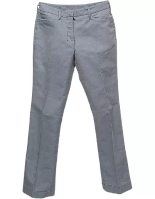 Prada Sport Navy Blue Striped Cotton Straight Leg Pants