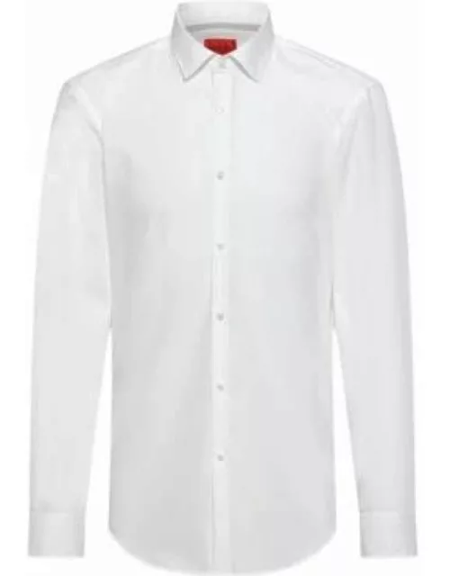 Easy-iron slim-fit shirt in signature cotton poplin- White Men's Shirt