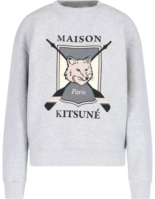 Maison Kitsuné "College Fox" Crew Neck Sweatshirt