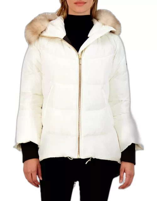 Apres-Ski Puffer Jacket With Detachable Toscana Lamb Shearling Hood Tri