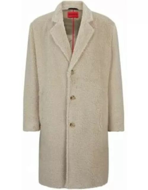 Regular-fit coat with vintage-style buttons- White Men's Casual Coat