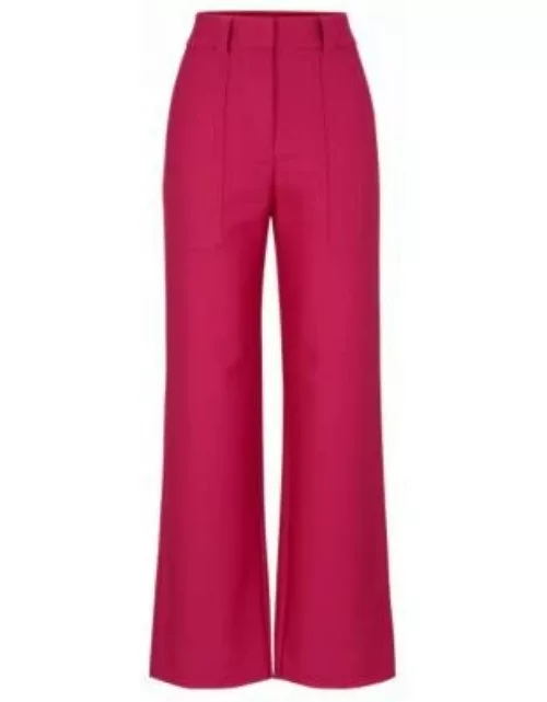Regular-fit trousers in virgin-wool twill- Pink Women's Formal Pant