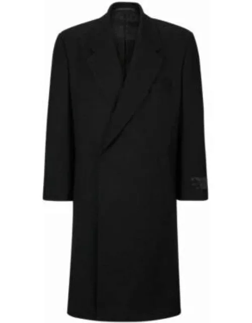 Double-breasted, regular-fit coat in a wool blend- Dark Grey Men's Formal Coat
