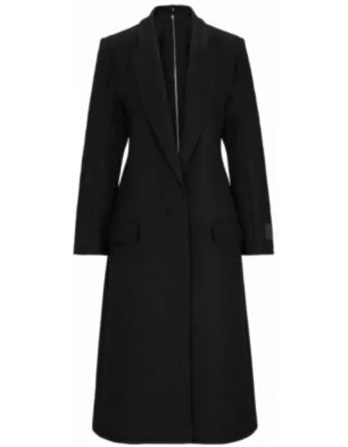 Wool-blend tailored coat with back zip detail- Dark Grey Women's Formal Coat