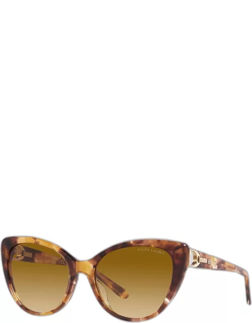 Crystal-Embellished Golden Acetate Cat-Eye Sunglasse