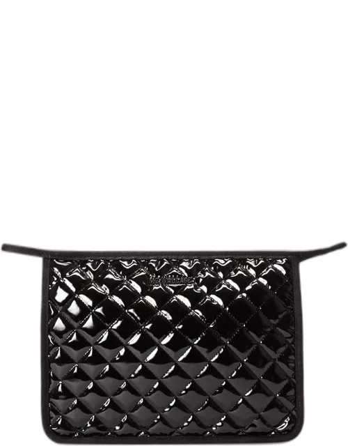 Metro Quilted Patent Clutch Bag