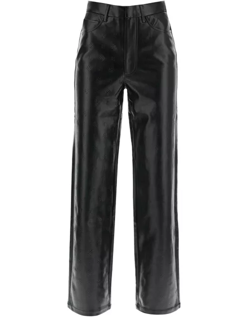 Rotate by Birger Christensen Monogram Faux Leather Pant