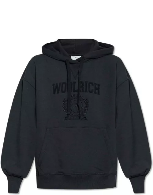 Woolrich Logo Embroidered Drawstring Hoodie