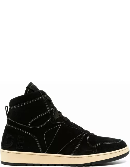 Rhude Black Rhecess High-top Suede Sneaker