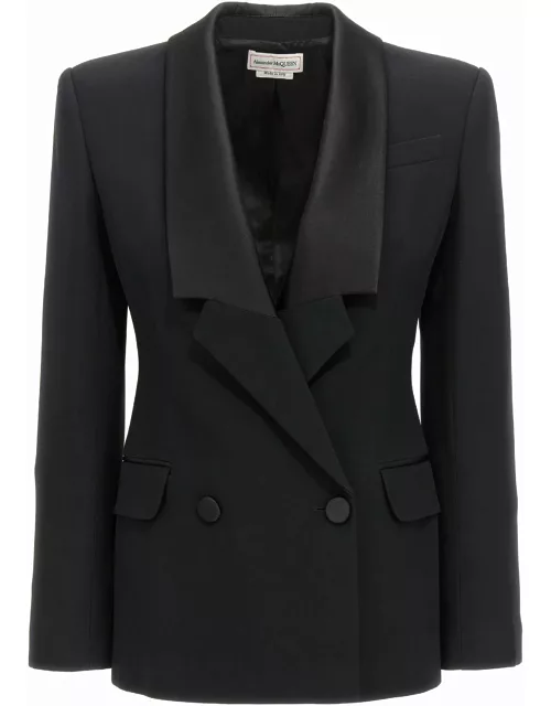 Alexander McQueen Double-breasted Blazer With Satin Detail