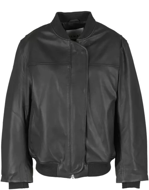 REMAIN Birger Christensen Leather Bomber Jacket