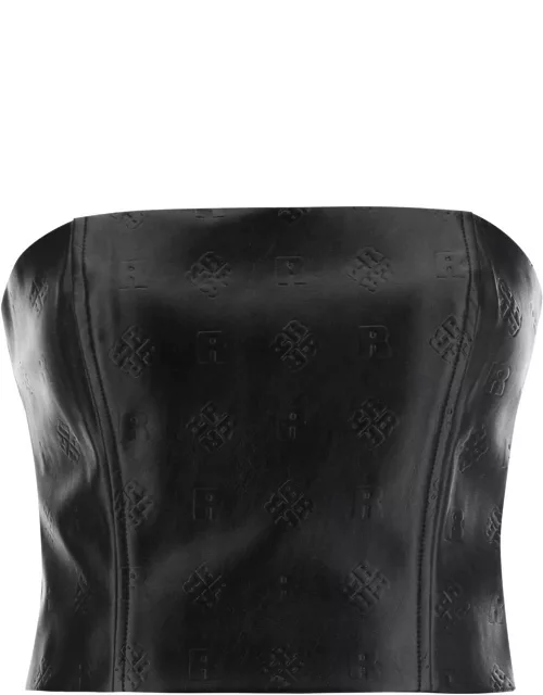 Rotate by Birger Christensen Faux-leather Cropped Top