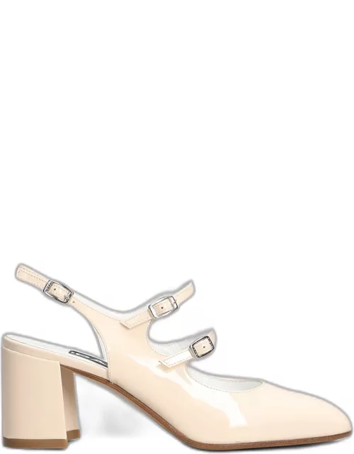 Carel Banana Pumps In Beige Patent Leather