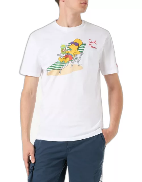 MC2 Saint Barth Man Cotton T-shirt With Cool Man Bart Embroidery The Simpsons Special Edition
