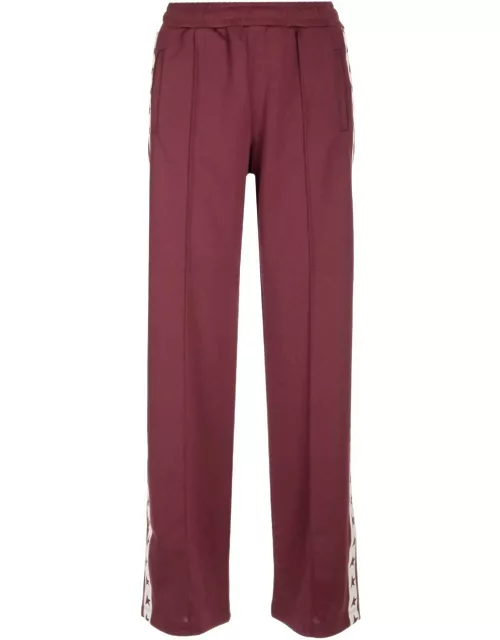 Golden Goose Burgundy Joggers With Star