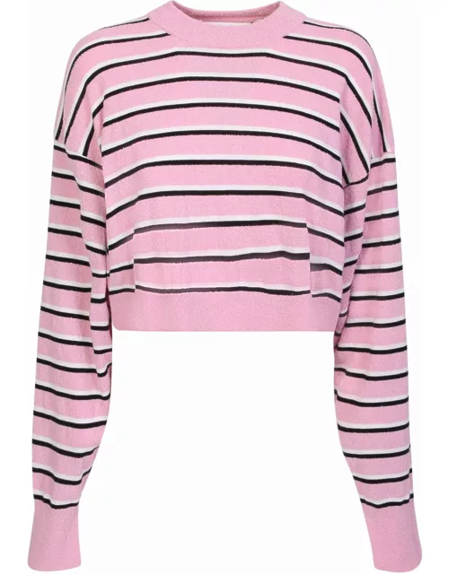 Palm Angels Stripes Cropped Pullover