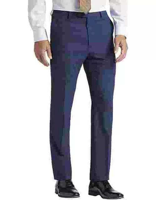 Pronto Uomo Men's Modern Fit Plaid Suit Separates Pants Bright Blue Plaid
