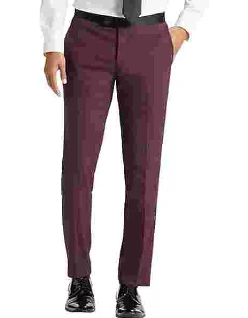 Egara Skinny Fit Men's Suit Separates Pants Purple Wine