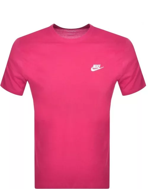 Nike Crew Neck Club T Shirt Pink