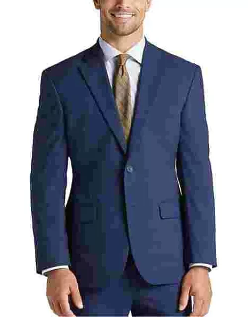Pronto Uomo Big & Tall Men's Modern Fit Plaid Suit Separates Jacket Bright Blue Plaid