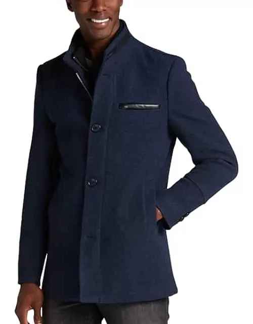 Joseph Abboud Big & Tall Men's Modern Fit Carcoat Navy Solid