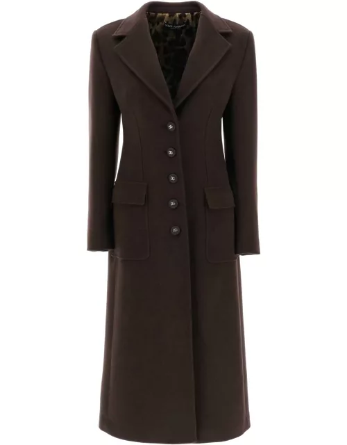 DOLCE & GABBANA Shaped coat in wool and cashmere