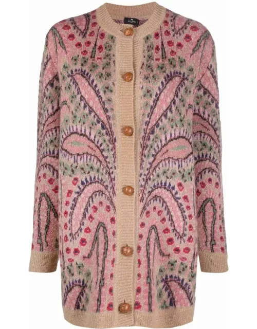 Multicolored patterned cardigan