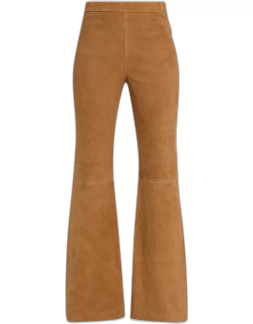 Joelle High-Rise Suede Flare Pant
