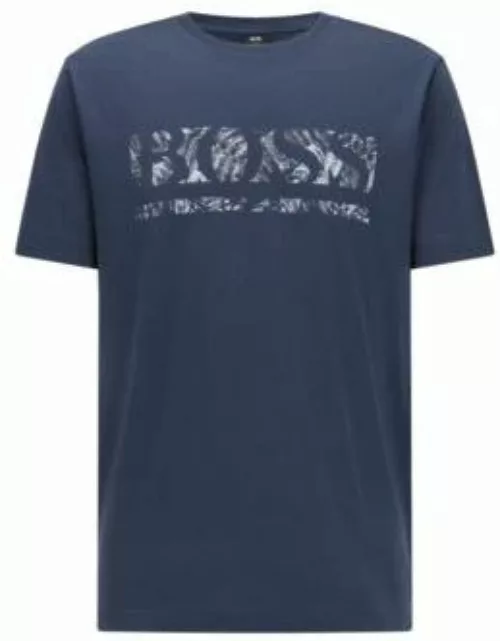 Botanical-logo T-shirt in cotton jersey- Dark Blue Men's T-Shirt