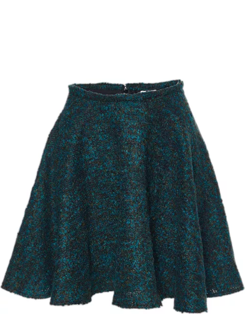 Kenzo Dark Green Boucle Mini Skirt