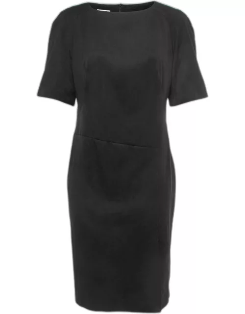 Moschino Cheap and Chic Black Wool Short Sleeve Shift Dress