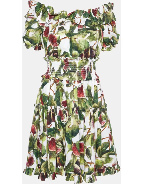 Dolce & Gabbana Multicolor Fig Printed Midi Dress