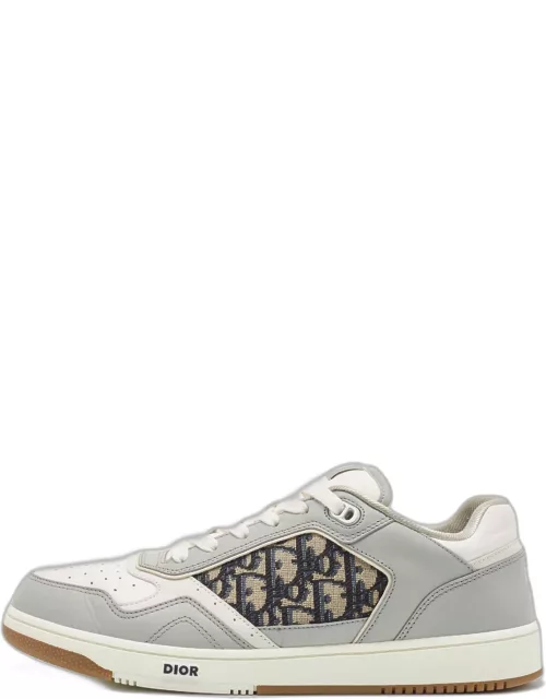 Dior Grey Leather and Canvas B27 Low Top Sneaker