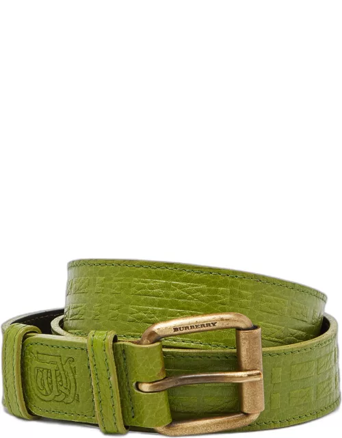 Burberry Green Leather Buckle Belt 100C