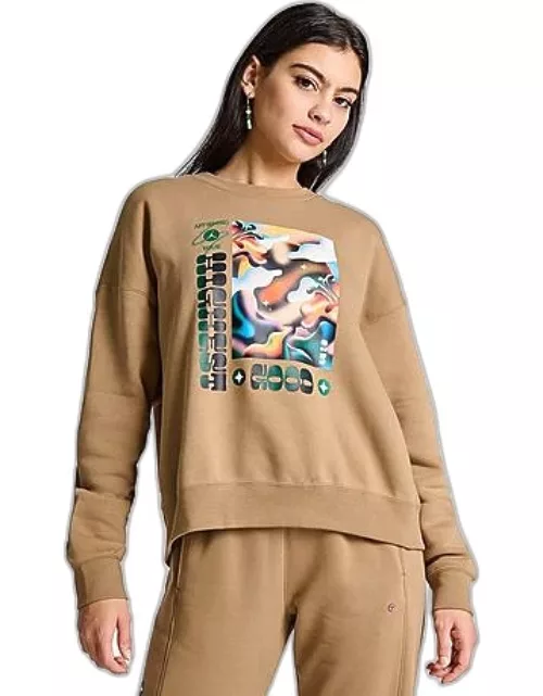 Women's Jordan x Jordan Moss Artist Series Brooklyn Fleece Crewneck Sweatshirt