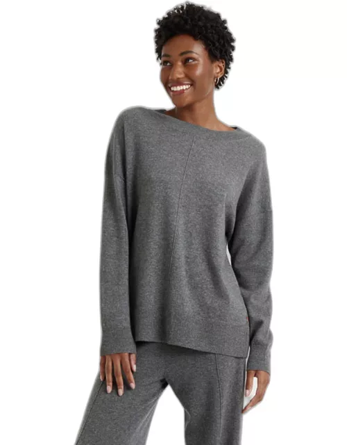 Dark-Grey Wool-Cashmere Slouchy Sweater