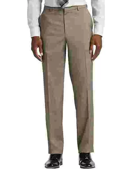 Awearness Kenneth Cole Men's Modern Fit Stretch Waistband Dress Pants Taupe