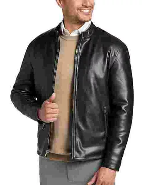 Collection by Michael Strahan Men's Michael Strahan Modern Fit Moto Jacket Black Solid