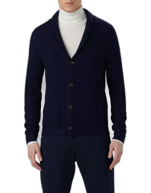 Men's Ribbed Shawl Cardigan Sweater