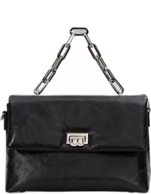 Lisa Flap Leather Chain Shoulder Bag
