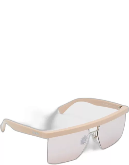 Flat1 Half-Rimmed Acetate Aviator Sunglasse