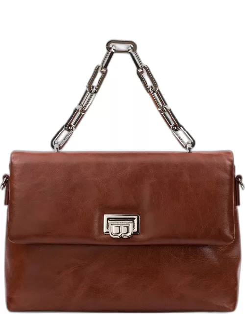 Lisa Flap Leather Chain Shoulder Bag